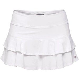 Lija skirt white Match 14" Skort ruffles tennis golf Skirt  size   XL Perfect
